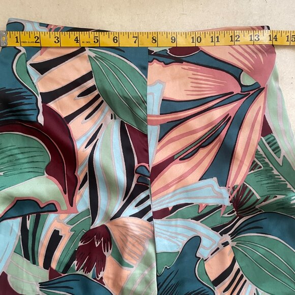 Rachel Zoe satin palm tree print high-waisted wide leg pants - Picture 5 of 8